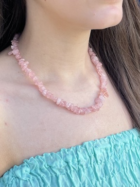 Rose Quartz Crystal Chip Necklace